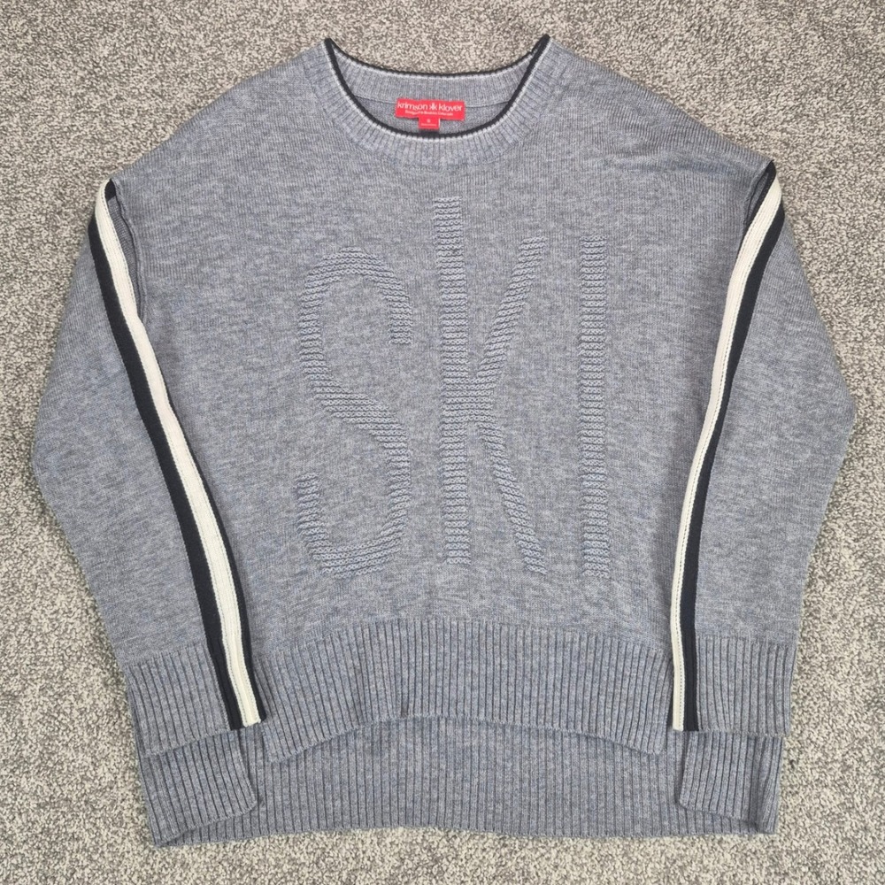 Krimson Klover SKI Sweater Womens Small Gray Wool Blend Knit Pullover